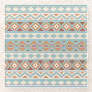 Posavasos De Vidrio Aztec Essence Ptn IIIb Blue Cream Terracottas