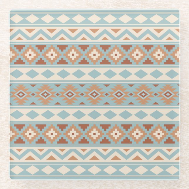 Posavasos De Vidrio Aztec Essence Ptn IIIb Blue Cream Terracottas (Anverso)
