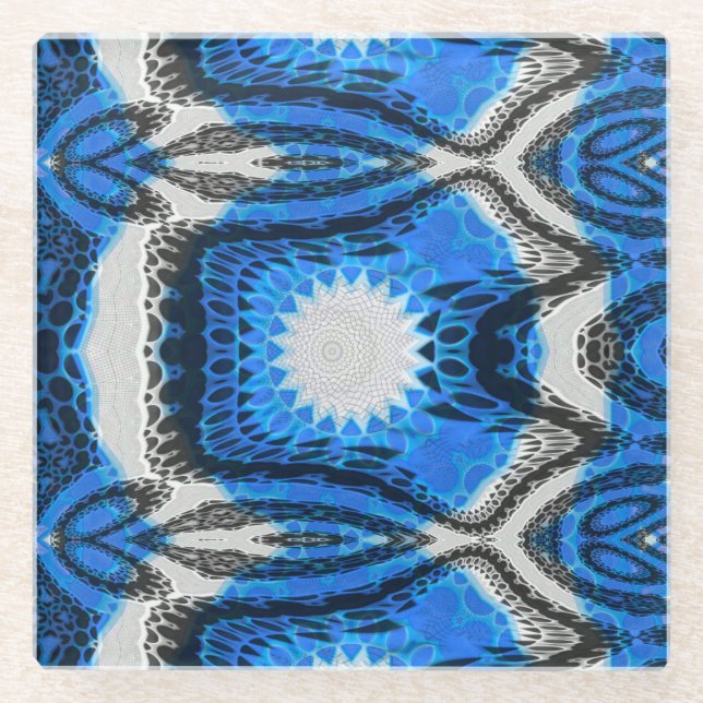Posavasos De Vidrio Azul atómico (Anverso)