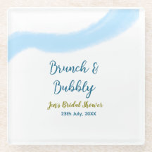 Azul color de agua dorado burbujeante y brunch bri