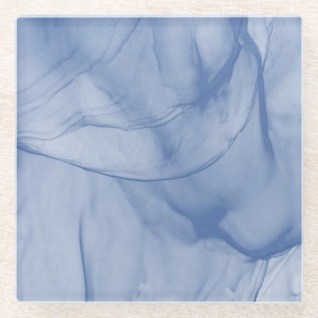 Posavasos De Vidrio Azul estratificado (Anverso)