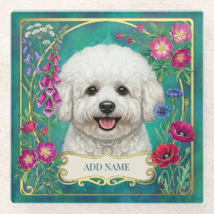 Posavasos de vidrio azul turquesa personalizado Bi