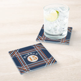 Posavasos de vidrio azul y naranja inspirado en de