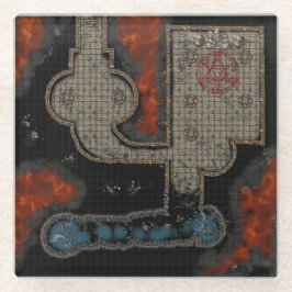 Posavasos De Vidrio Azulejo de Mazmorra: Subterráneo Ocultista