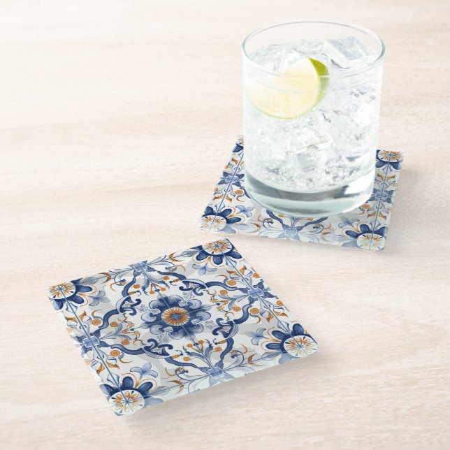Posavasos De Vidrio Azulejos Tile Pattern Tile (Angular)