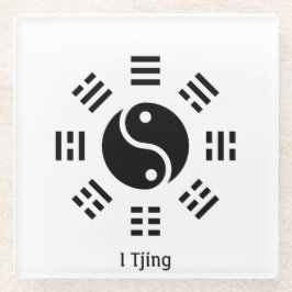 Posavasos De Vidrio Ba Gua, ocho trigramas, personalizable Yin yang