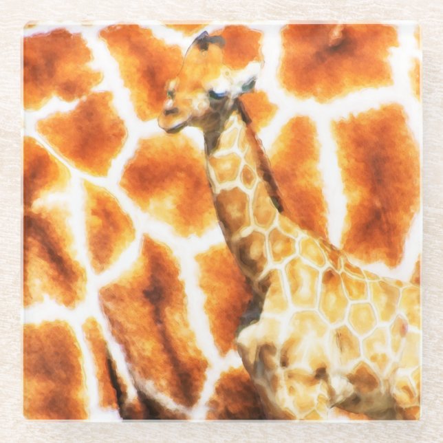 Posavasos De Vidrio Baby Giraffe (Anverso)