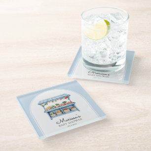 Posavasos De Vidrio Baby Shower Niño Blue Farmers Market