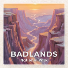 Posavasos De Vidrio Badlands National Park South Dakota Painting