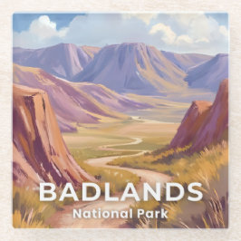 Posavasos De Vidrio Badlands National Park South Dakota Travel Art