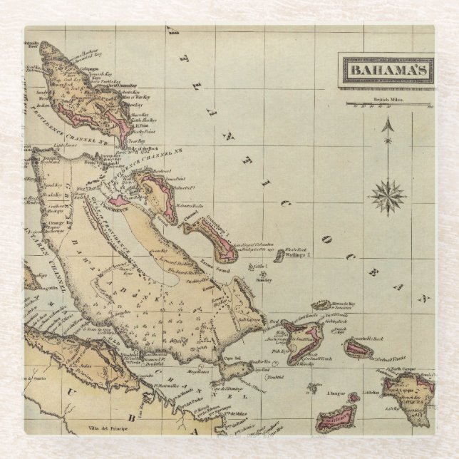 Posavasos De Vidrio Bahamas (Anverso)