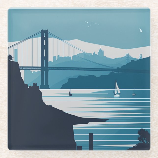 POSAVASOS DE VIDRIO BAHÍA DE FRISCO #1 (Anverso)