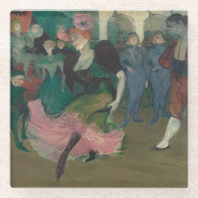 Posavasos De Vidrio Bailando con la pintura Bolero - Toulouse-Lautrec (Anverso)