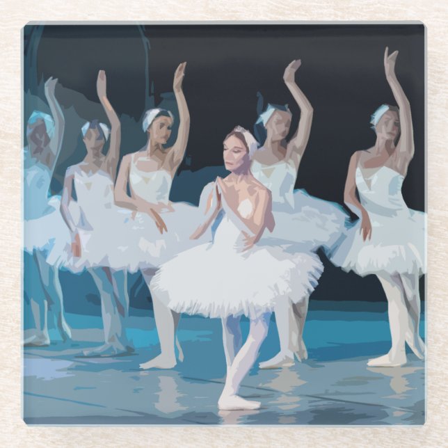 Posavasos De Vidrio Bailarina bailarina de ballet Ballerinas bailarina (Anverso)