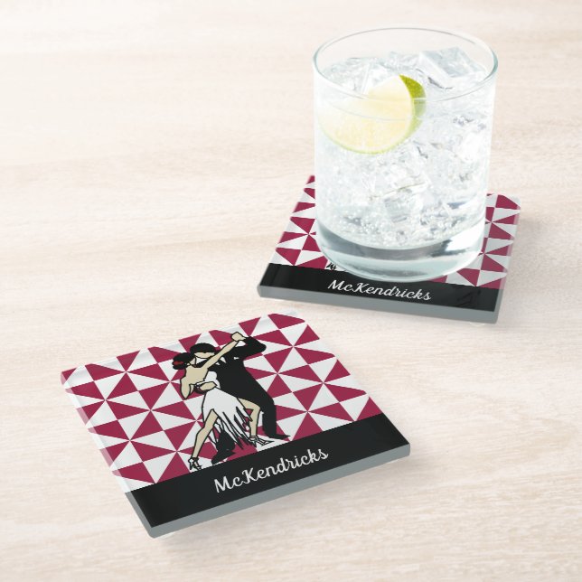 Posavasos De Vidrio Bailarinas de tango (Angular)