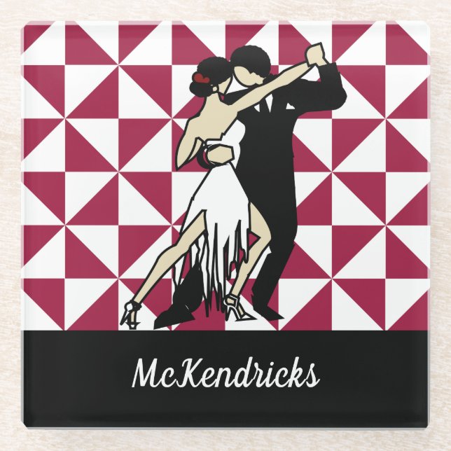 Posavasos De Vidrio Bailarinas de tango (Anverso)