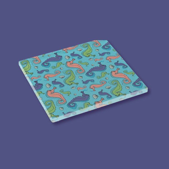 Posavasos De Vidrio Bajo el mar - Hipómetros juguetones marinos y patr (Subido por el creador)