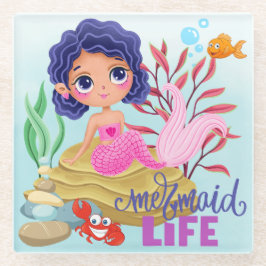 Posavasos De Vidrio Bajo la vida de sirena marina