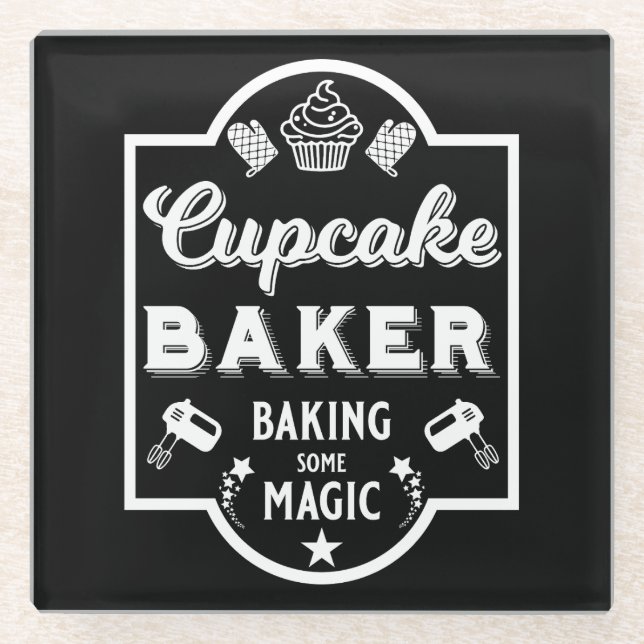 Posavasos De Vidrio Baker maestro de pasteles (Anverso)