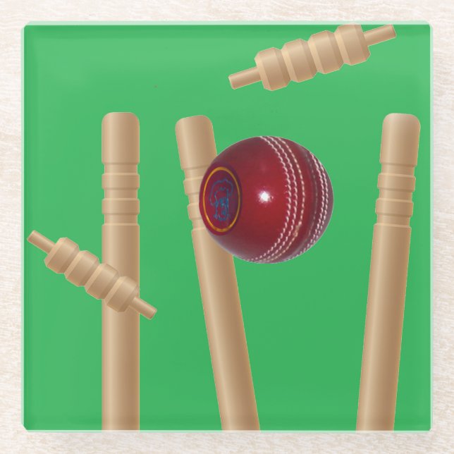Posavasos De Vidrio Balas Y Trozos De Cricket, (Anverso)