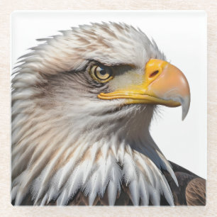 Posavasos De Vidrio Bald Eagle Profile