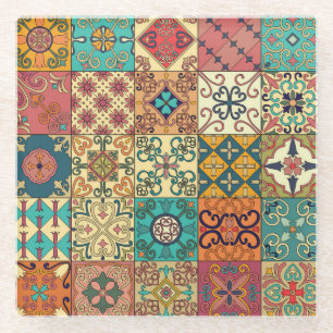 Posavasos De Vidrio Baldosas portuguesas: Estilo Azulejo sin inconveni