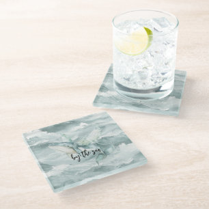 Posavasos De Vidrio Ballena del Océano Azul Junto al mar
