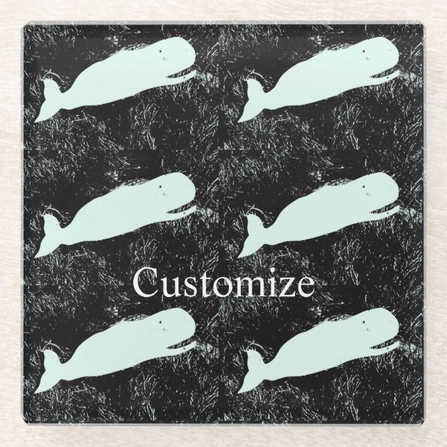 Posavasos De Vidrio Ballenas blancas Thunder_Cove (Anverso)