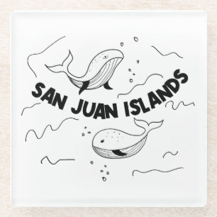 Posavasos De Vidrio Ballenas de las Islas San Juan