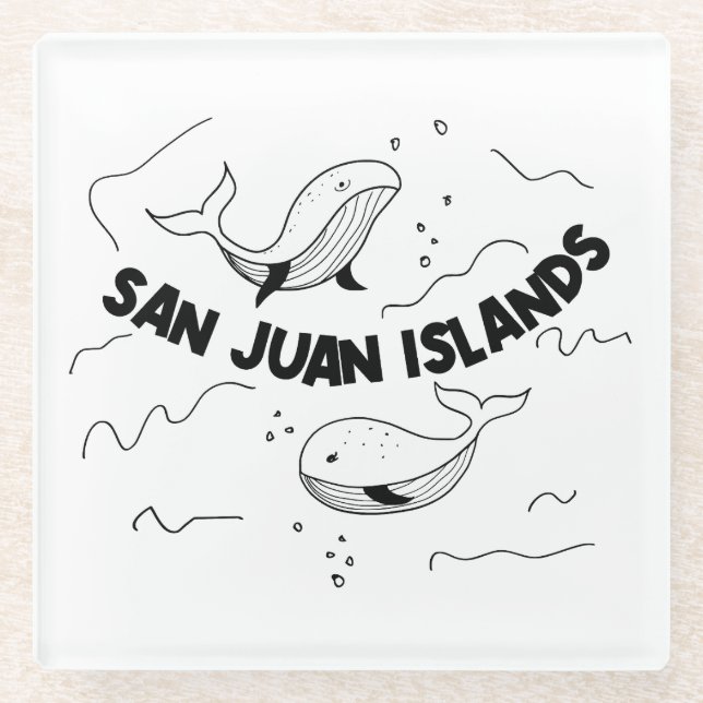 Posavasos De Vidrio Ballenas de las Islas San Juan (Anverso)