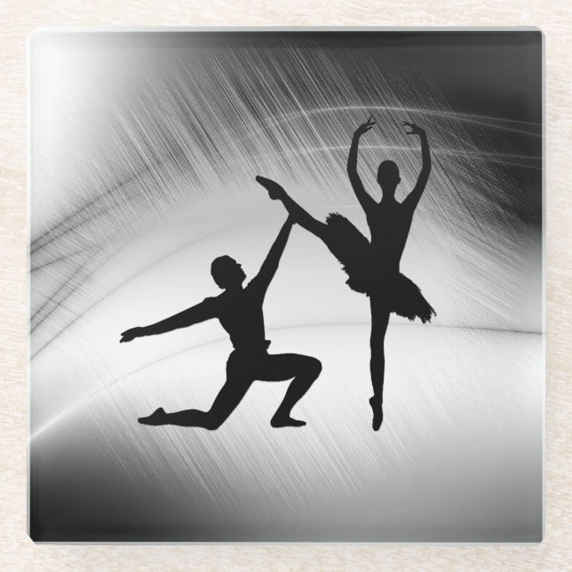 Posavasos De Vidrio Ballet Pareja Danza (Anverso)