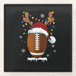 Posavasos De Vidrio Balón de fútbol de Navidad Santa Luces Divertido C