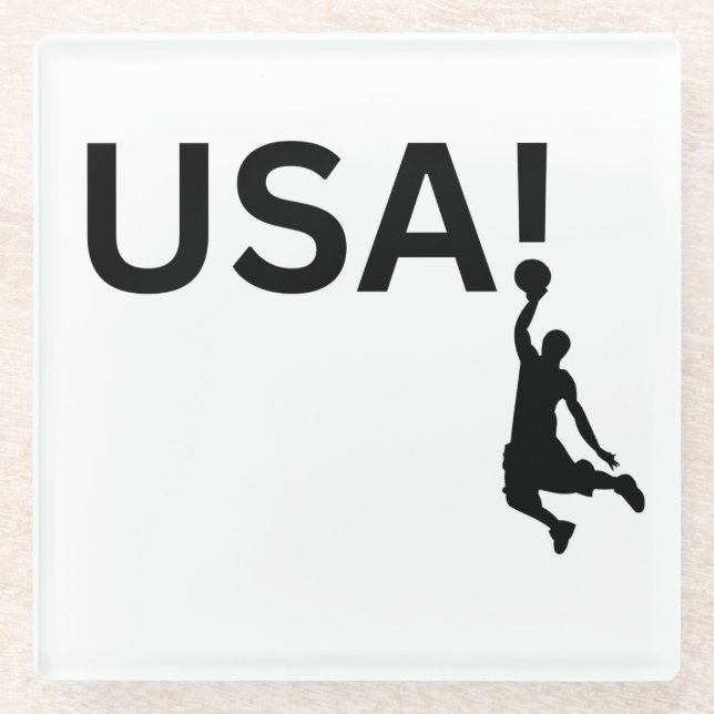 Posavasos De Vidrio Baloncestista de Estados Unidos (Anverso)