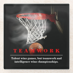 Posavasos De Vidrio Baloncesto de Equipo Motivacional Inspirador