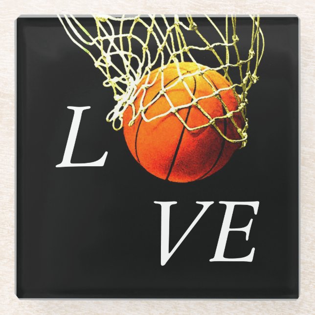Posavasos De Vidrio Baloncesto I Love (Anverso)