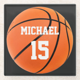 Posavasos De Vidrio Baloncesto Su Nombre