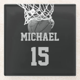 Posavasos De Vidrio Baloncesto Su Nombre