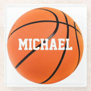 Posavasos De Vidrio Baloncesto Su Nombre