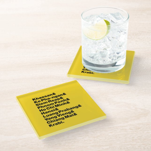 Posavasos De Vidrio Banana Pancake Trail / Circuito (Angular)