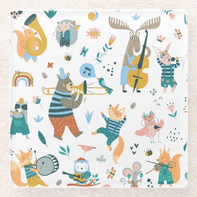 Posavasos De Vidrio Banda de música forestal (Anverso)