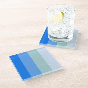 Posavasos De Vidrio Bandas azules marítimas