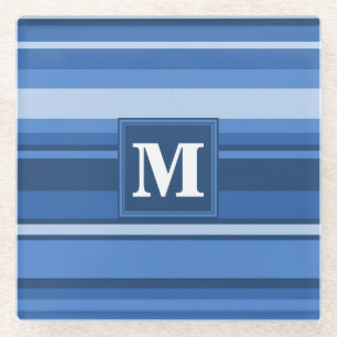 Posavasos De Vidrio Bandas azules monográficas