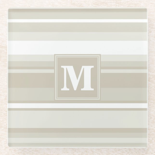 Posavasos De Vidrio Bandas de arenisca monogramo (Anverso)