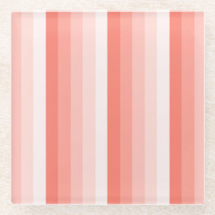 Posavasos De Vidrio Bandas de sombra de melocotón coralino
