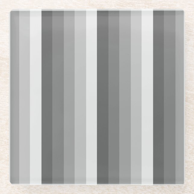 Posavasos De Vidrio Bandas de sombra gris (Anverso)