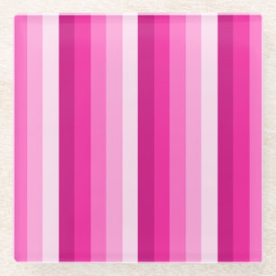 Posavasos De Vidrio Bandas de sombra rosadas calientes