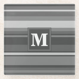 Posavasos De Vidrio Bandas grises monográficas
