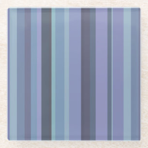 Posavasos De Vidrio Bandas horizontales de color azul-gris