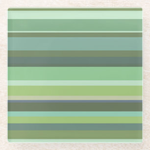 Posavasos De Vidrio Bandas horizontales de color verde oliva