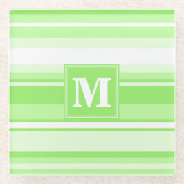 Posavasos De Vidrio Bandas verdes monográficas